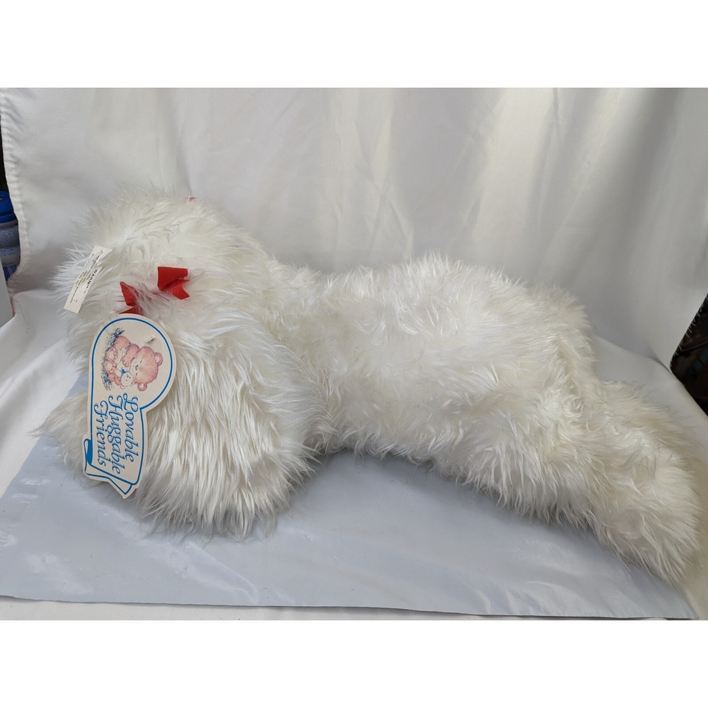 Walmart Whiteβ Dog Plush Pillow 20 Inch Red Bows Vintage Stuffed Animal Toy